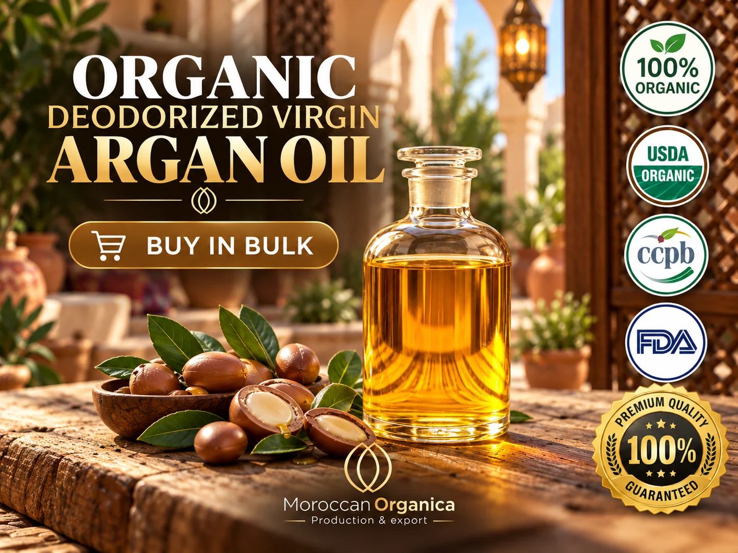 Argan Oil 100% Organic Cold-Pressed - Pure