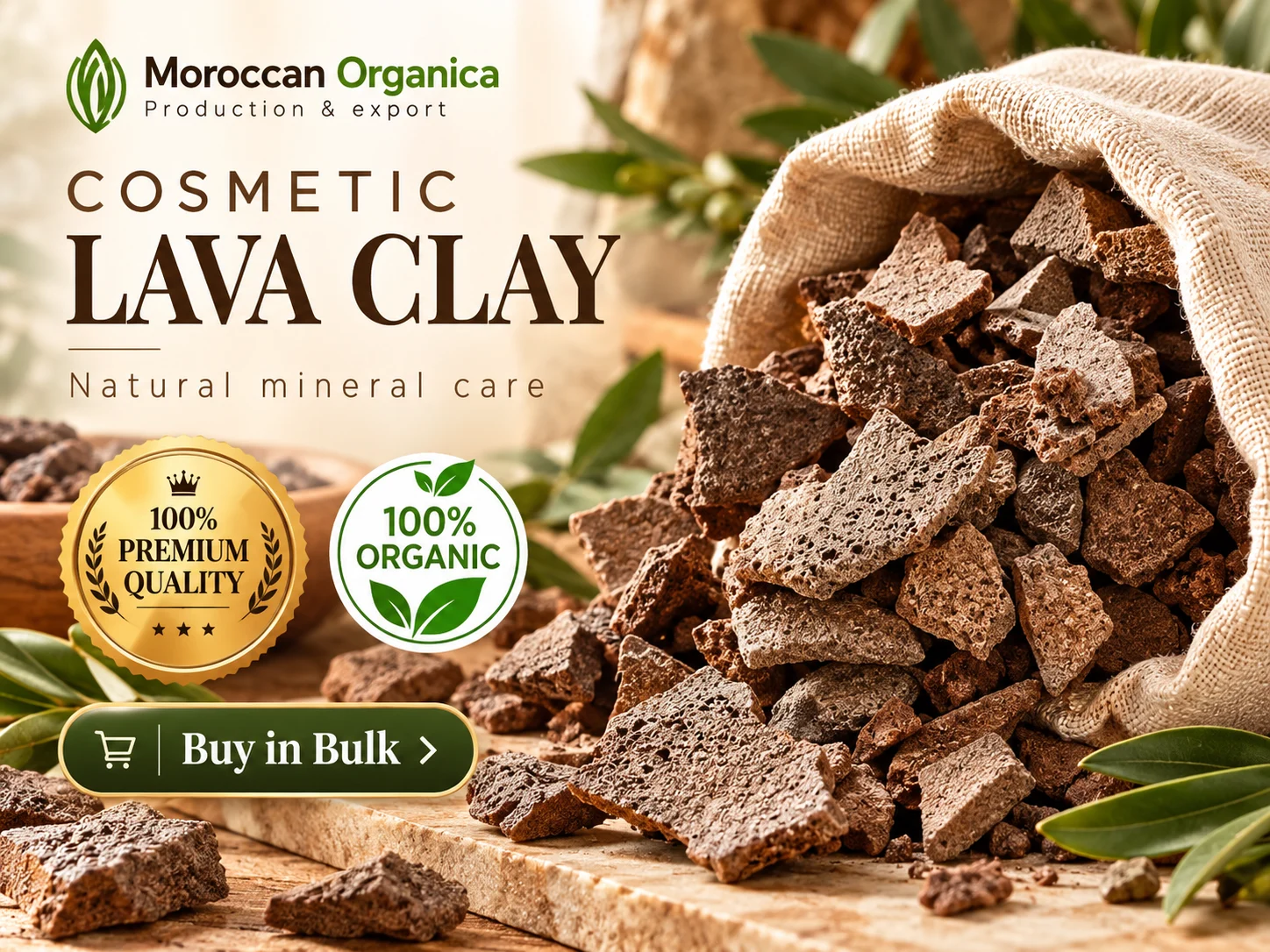 Moroccan Ghassoul Clay Powder Brown - Green - Red