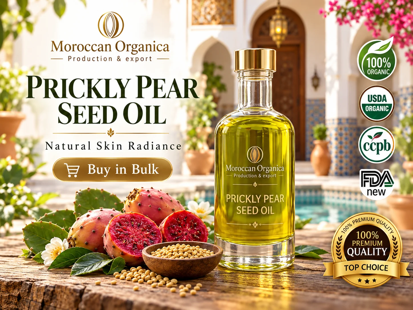 Organic Prickly Pear Seeds Oil - Morocco