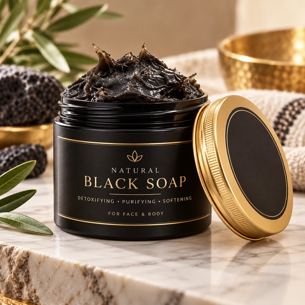 Natural black soap — face & body