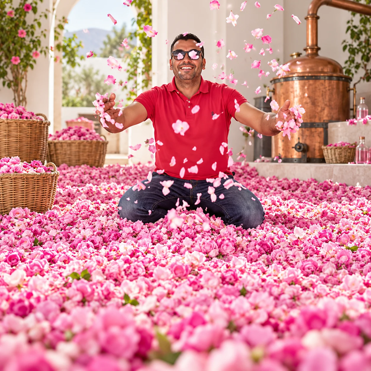 Moroccan rose water — traditional distillation
